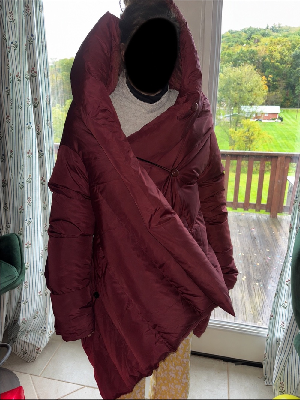 OROLAY Women's Duck Down Puffer Coat - Wine